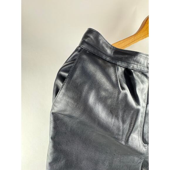 Y2K Black Leather Pants Size 10 Ruth Wagner Inseam 31.5 Inches - Picture 5 of 8
